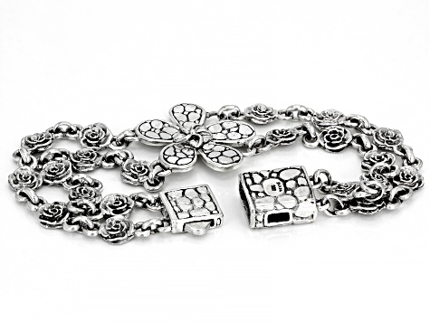 Pre-Owned Sterling Silver Frangipani and Roses Bracelet - P23952 | JTV.com