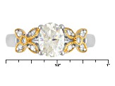 Pre-Owned Moissanite Ring Platineve Two Tone 1.62ctw DEW.