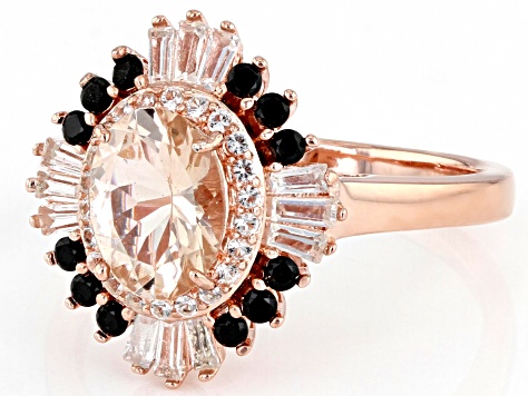 Pre-Owned Pink Morganite 18K Rose Gold Over Sterling Silver Ring 1.15ctw