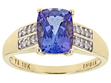 Picture of Pre-Owned Blue Tanzanite 10K Yellow Gold Ring. 1.83ctw.