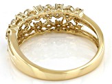 Pre-Owned White Diamond 10K Yellow Gold Multi-Row Band Ring 0.50ctw