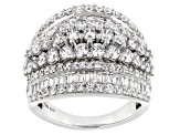 Pre-Owned White Cubic Zirconia Rhodium Over Sterling Silver Ring 5.80ctw