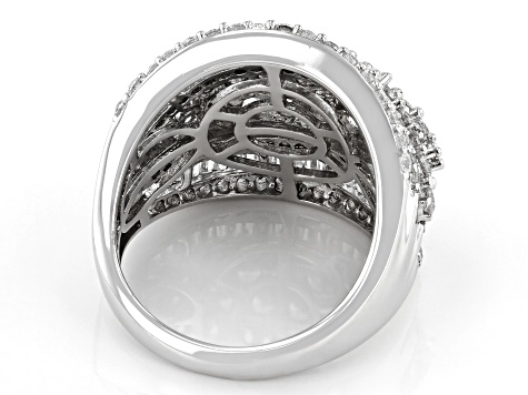 Pre-Owned White Cubic Zirconia Rhodium Over Sterling Silver Ring 5.80ctw