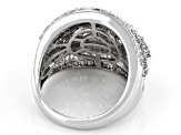Pre-Owned White Cubic Zirconia Rhodium Over Sterling Silver Ring 5.80ctw
