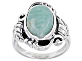 Pre-Owned Oval Amazonite Sterling Silver Ring
