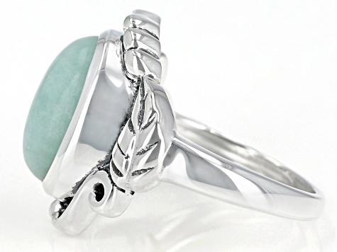 Pre-Owned Oval Amazonite Sterling Silver Ring