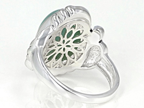 Pre-Owned Oval Amazonite Sterling Silver Ring