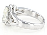 Pre-Owned Fabulite Strontium Titanate and white zircon rhodium over sterling silver ring 3.65ctw.