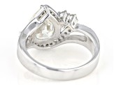 Pre-Owned Fabulite Strontium Titanate and white zircon rhodium over sterling silver ring 3.65ctw.