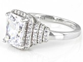 Pre-Owned White Cubic Zirconia Rhodium Over Sterling Silver Ring 5.07ctw