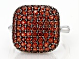 Pre-Owned Red Garnet Rhodium Over Sterling Silver Ring 2.05ctw