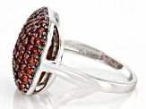 Pre-Owned Red Garnet Rhodium Over Sterling Silver Ring 2.05ctw