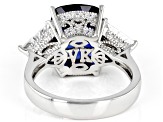 Pre-Owned Blue Lab Created Sapphire & Cubic Zirconia Platineve® Anniversary Ring