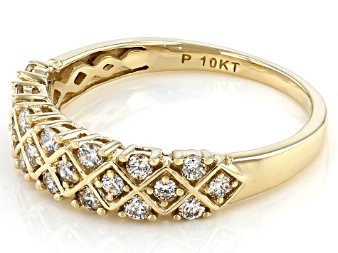 Pre-Owned White Diamond 10K Yellow Gold Band Ring 0.50ctw