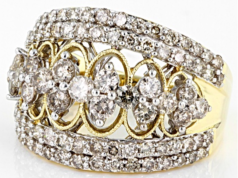 Pre-Owned Candlelight Diamonds™ 10k Yellow Gold Open Design Ring 2.00ctw