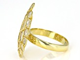 Pre-Owned Polki Diamond 18K Yellow Gold Over Silver Ring