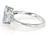 Pre-Owned Blue Aquamarine Rhodium Over Sterling Silver Ring 1.57ctw