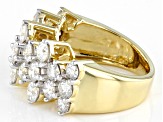 Pre-Owned White Diamond 10K Yellow Gold Pyramid Ring 3.00ctw