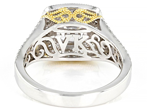 Pre-Owned Cubic Zirconia Platineve® & 18k Yellow Gold Over Sterling Silver Ring 4.29ctw  (2.50ctw DE