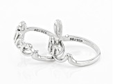 Pre-Owned Sterling Silver Set of 2 Script "Love" and "Peace" Rings