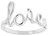 Pre-Owned Sterling Silver Set of 2 Script "Love" and "Peace" Rings