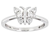 Pre-Owned Moissanite platineve butterfly ring .28ctw DEW