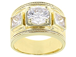 Pre-Owned White Cubic Zirconia 18k Yellow Gold Over Sterling Silver Ring 4.77ctw