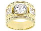 Pre-Owned White Cubic Zirconia 18k Yellow Gold Over Sterling Silver Ring 4.77ctw