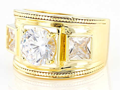 Pre-Owned White Cubic Zirconia 18k Yellow Gold Over Sterling Silver Ring 4.77ctw