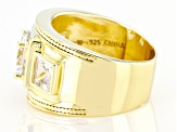 Pre-Owned White Cubic Zirconia 18k Yellow Gold Over Sterling Silver Ring 4.77ctw