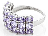 Pre-Owned Lavender Cubic Zirconia Rhodium Over Sterling Silver Ring 6.57ctw