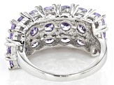 Pre-Owned Lavender Cubic Zirconia Rhodium Over Sterling Silver Ring 6.57ctw
