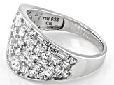 Pre-Owned White Cubic Zirconia Rhodium Over Sterling Silver Ring 4.82ctw