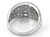Pre-Owned White Cubic Zirconia Rhodium Over Sterling Silver Ring 4.82ctw