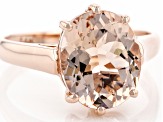 Pre-Owned Peach Morganite 14K Rose Gold Solitaire Ring 3.00ct