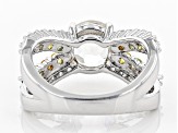 Pre-Owned White Crystal Quartz Rhodium Over Silver Ring 2.43ctw