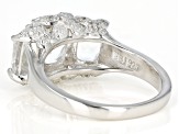 Pre-Owned White crystal quartz rhodium over sterling silver ring 2.40ctw
