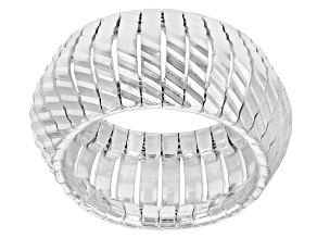 Pre-Owned Sterling Silver Diamond Cut V Shape Ring