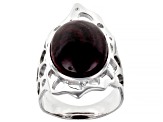 Pre-Owned Purple Spiny Oyster Shell Rhodium Over Sterling Silver Ring