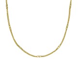 Pre-Owned 10K Yellow Gold 1.4MM Diamond Cut Wheat Chain Necklace  With Barrel Stations 18 Inch