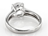 Pre-Owned White Crystal Quartz Rhodium Over Sterling Silver Solitaire Ring 1.53ct