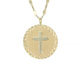 Pre-Owned 10K Yellow Gold Cross Valentino Necklace