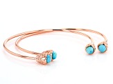 Pre-Owned Turquoise And Copper Stackable 5 Cuff Bracelets Set