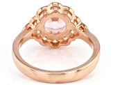 Pre-Owned Morganite Simulant and White Cubic Zirconia 18k Rose Gold Over Sterling Silver Ring 3.01ct