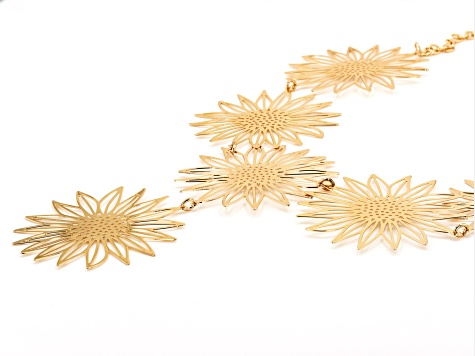 Pre-Owned Gold Tone Sunflower Necklace