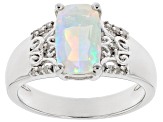 Pre-Owned Multi-Color Ethiopian Opal Rhodium Over Sterling Silver Ring 1.21ctw