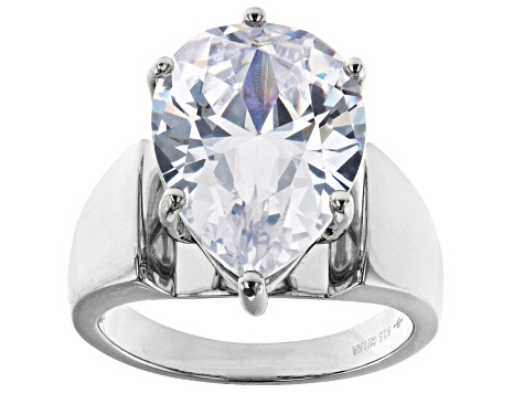 Pre-Owned White Cubic Zirconia Platinum Over Sterling Silver Ring 12.51ctw