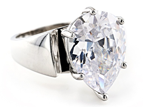 Pre-Owned White Cubic Zirconia Platinum Over Sterling Silver Ring 12.51ctw