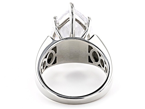 Pre-Owned White Cubic Zirconia Platinum Over Sterling Silver Ring 12.51ctw
