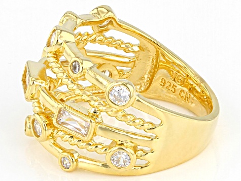 Pre-Owned White Cubic Zirconia 18K Yellow Gold Over Sterling Pre-Owned White Cubic Zirconia 18K Yellow Gold Over Sterling